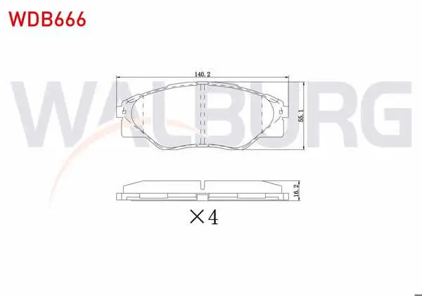 Fren Balata Ön Toyota Hı-Lux Pick Up (Tgn1_, Ggn2_, Ggn1_, Kun2_, Kun1_) 2.5 D-4D 4X2 15.60mm 2005 -