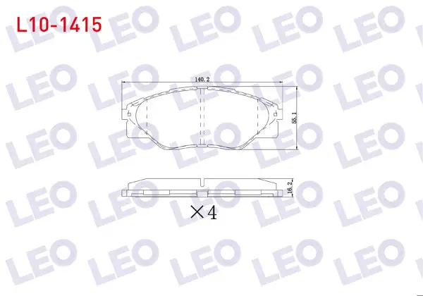Fren Balata Ön Toyota Hı-Lux Pick Up (Tgn1_, Ggn2_, Ggn1_, Kun2_, Kun1_) 2.5 D-4D 4X2 15.60mm 2005 -