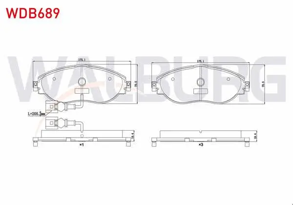 Fren Balata Ön Fişli VW Passat (3C5) 1.4 TSI 2008-2012 / 1.6 TDI 2008-2012 / 2.0 TDI 2008-2012 / Golf VII (5G1) 2.0 TSI 2012-/ Passat (3G2) 2.0 TDI 2014-/ Seat Leon 2.0 TFSI 2012-/ Audi A3 2.0 TFSI 2012 -