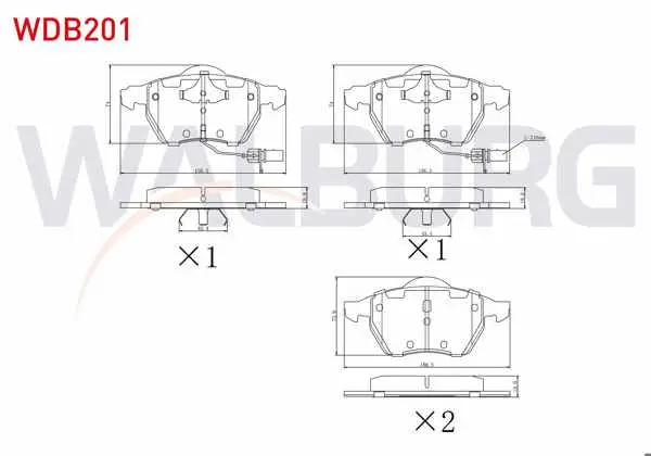 Fren Balata Ön Fişli VW Passat 1.6 1996-2000 / 1.9 TDI 1996-2000 / Passat 1.9 TDI 2000-2005 / A4 1.9 TDI 1994-2001 / A4 1.9 TDI 2004-2008 / A4 (8Ec,B7) 2.0 2004-2008 / A6 1.9 TDI 1997-2004