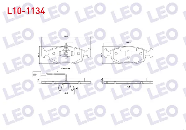 Fren Balata Ön Fişli Fiat G.Punto Evo (199) 1.3 Mjt 2008-2012 / G.Punto Evo (199) 1.2İ 2008-2012 / G.Punto Evo (199) 1.4 2008-2012 / G.Punto Evo (199) 1.6 2008-2012