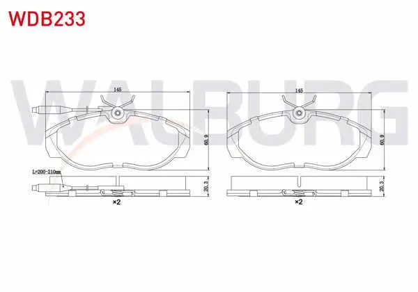 Fren Balata Ön Fişli Fiat Ducato 2.5 D 1994-2002 / Ducato 2.0 JTD 1994-2002 / Ducato 2.8 JTD 1994-2002 / Boxer I 2.5 D 1994-2002 / Jumper I 2.8 TDI 1994-2002 / Jumper I 2.5 D 1994-2002