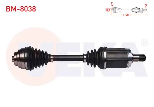 Komple Aks Sol Ön BMW X1 (E84) 2.0 D Xdrıve A-T / M-T Uzunluk 500 mm 2011 -