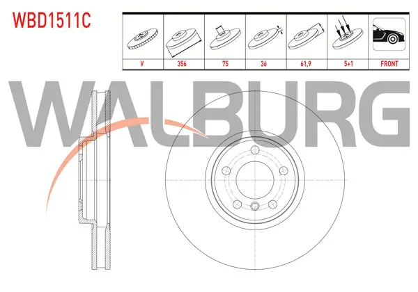 Fren Diski Ön Havalı Kaplamalı BMW X5 (E53) 4.4İ 5 Bjn 356X36x75x61,9 2000-2007