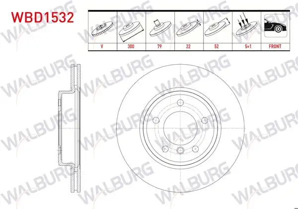 Fren Diski Ön Havalı BMW 3 Serisi (E46) 320 D 5 Bjn 300X22x79x52 1998-2005