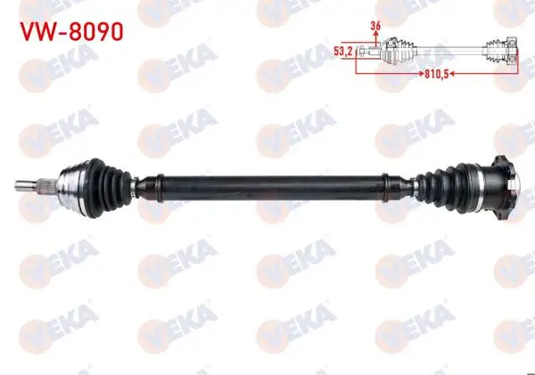 Komple Aks Sağ On Volkswagen Golf IV (1J1) 1.6İ A-T Uzunluk 810,5mm 1997-2005