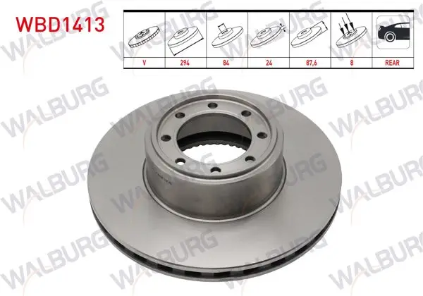 Fren Diski Arka Havalı 8 Bjn 294X24x84x87,6 Iveco Daily III 2.8 D 1999-2006 / Daily IV 2.3-3.0 D 2006-2011 / Daily V 2.3 D 8 2011-2014 / Daily VI (70 C15) 2.3 D-3.0 D 2014-