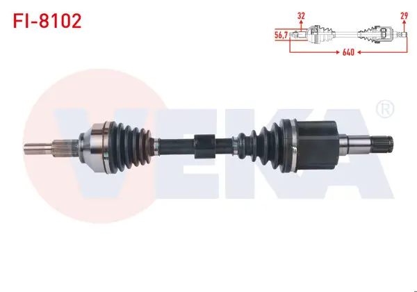 Komple Aks Sol Ön Uzunluk 640mm Fiat Freemont 2.0 Mjt A-T 4X4 2011 -