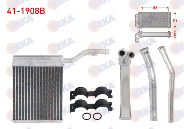 Kalorifer Radyatörü Brazing Ford Focus II 1.6 TDCI 2004-2011 / Focus II 1.6İ 2004-2011 / C-Max I 1.6 TDCI 2007-2011 / Kuga I 2.0 TDCI 2008-2013 / Mazda 3 1.6 2003-2009 / Volvo S40 II 1.6 D 2004-2012
