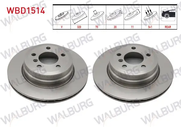Fren Diski Arka Havalı 5 Bjn 320X20x75x78,6 BMW X5 (E70) 3.0 D-4.0 D 2007-2012 / X6 (E71,E72) 3.0 D-3.5 D-4.0 D 2008-