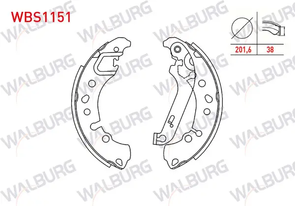 Fren Pabuç Balata Arka Levyelı 201,6X38mm Ford Fiesta VII 1.0 2017 -