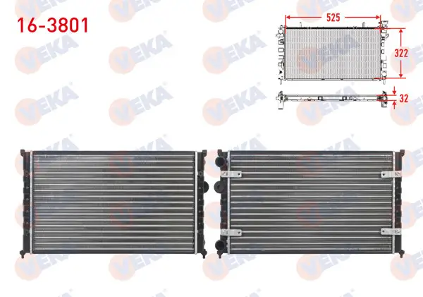 Su Radyatörü Mekanik Seat Cordoba (6K2) 1.4-1.6 M-T 1999-2002 / Ibiza (6K1) 1.4-1.6İ M-T 1999-2002 / VW Polo Classic (6Kv2) 1.4-1.6 M-T 1995-2001