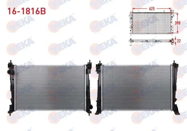 Su Radyatörü Brazing Fiat Doblo (152,263) 1.3 Mjt, 1.6 CDTI Euro 6 M-T 2010 -