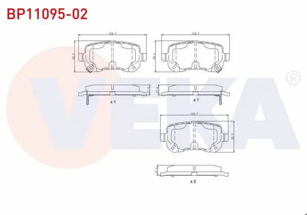 Fren Balata Arka Ikazlı Fiat Freemont (Jf) 2.0 Mjt 170 Hp 2011-/ Chrysler G.Voyager 3.3İ 2008-/ Jeep Wrangler III 2.8 CRDI 2007-/ Dodge Nitro 2.8 Crd 2007-/ Dodge Journey 2.0 Crd 2008 -