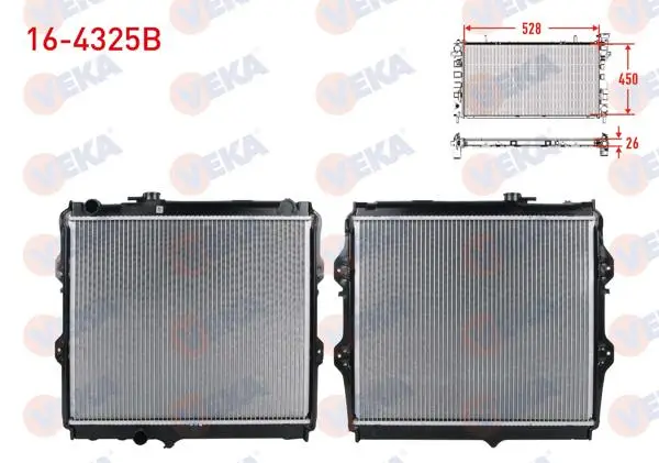 Su Radyatörü Brazing Düz Çıkış Toyota Hı-Lux Pick Up (_N_) 2.4 D M-T 1983-2005