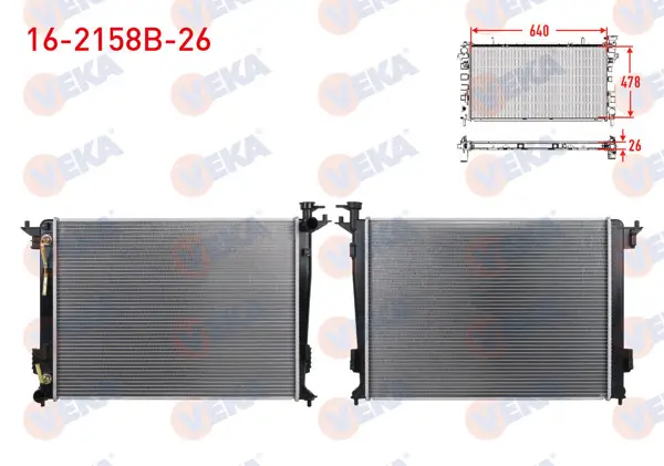 Su Radyatörü Brazing Kalınlık 26mm Hyundai Ix35 (Lm) 2.0İ 16V A-T (Kore Uretımı) 2010-/ Kia Sportage (Sl) 2.0 Cvvt A-T 2010 -