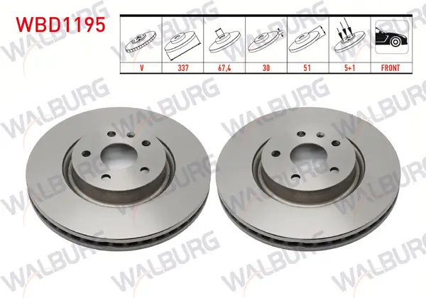 Fren Diski Ön Havalı 5 Bjn 337X30x67,4X51 Opel Insignia 1.6-1.6 T-2.0 CDTI-2.0 T 18 Jant 2008-