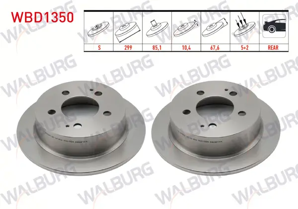Fren Diski Arka Düz 5 Bjn 299X10,4X85,1X67,6 5 Ssangyong Kyron 2.0 Xdı 4X4 2005-2011 / Actyon I 2.0 Xdı 2005-2012