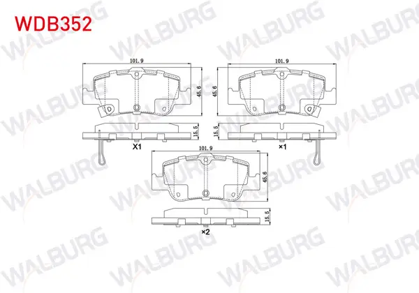 Fren Balata Arka Ikazlı Toyota Corolla 1.4 D 2007-2012 / Corolla 1.4 D-4D 2007-2012 / Corolla 1.33 2007-2012 / Corolla 1.4 Vvt-I 2007-2012 / Auris 1.4 D-4D 2007-2012 / Auris 1.33 Dual-Vvt-I 2007-2012