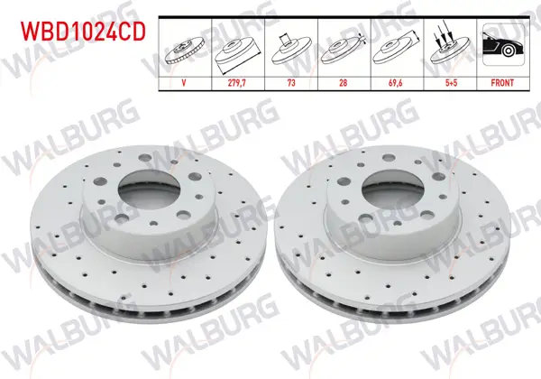 Fren Diski Ön Havalı Kaplamalı Performans Delikli 5 Bjn 16 Jant 279,7X28x73x69,6 Fiat Ducato 2.3 Mjt 2006-2014 / Ducato 3.0 Mjt 2006-2014 / Peugeot Boxer III 2.2 HDI 2006-2014 / Citroen Jumper III 2.2 HDI