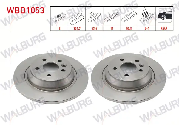Fren Diski Arka Düz 5 Bjn 301,7X11x63,6X50,8 Ford Mondeo IV 1.6 Tı-Vct-2.0 TDCI-2.0İ-2007-2014 / S-Max 2.0 TDCI-1.6İ 2006-/ Kuga I 1.6-2.0 TDCI 2008-2013