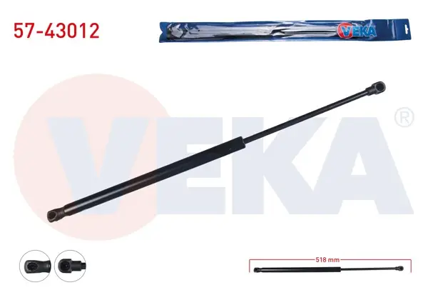 Bagaj Amortisörü 518mm / 295N Toyota Aygo 2005-2014