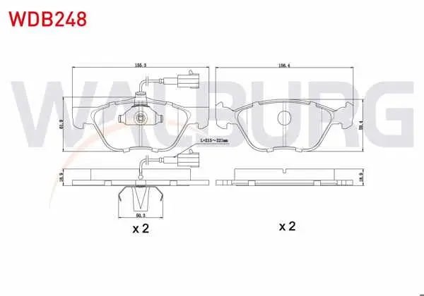 Fren Balata Ön Fişli Fiat Marea (185) 2.0İ 150 Hp 1996-2007 / Bravo (182) 2.0İ 20V Hgt 1995-2004 / Alfa Romeo 156 (932) 1.9 JTD 1997-2005 / 147 (937) 1.6 2001-2010 / 147 (937) 1.9 JTD 2001-2010
