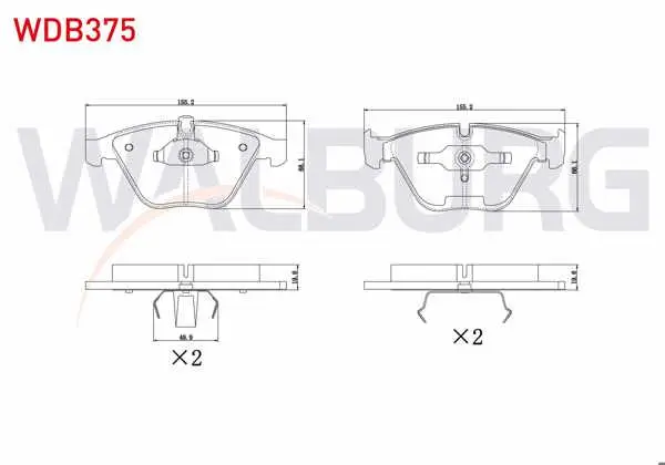 Fren Balata Ön BMW 3 Serisi (E90) 330 Xi 2005-2011 / (E92) Coupe 330 D 2005-2011 / 5 Serisi (E60) 530 D 2003-2010 / X1 (E84) 2.0 D 2011-/ X1 (E84) 1.6İ 2011-/ 7 Serisi (E65) 730 Li 2001-2009
