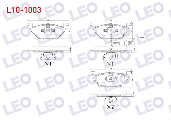 Fren Balata Ön Fişli VW Golf IV 1.4İ 16V 1997-2005 / Golf IV 1.6İ 1997-2005 / Golf V 1.6İ 2003-2009 / Bora 1.4İ 16V 1998-2005 / Audi A3 1.6 1996-2003 / N 1.9 TDI 1999-2006