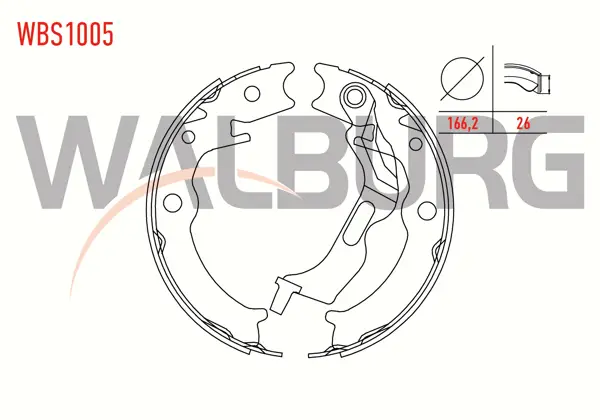 Fren Pabuç Balata Arka Chevrolet Lacetti (J200) 1.6İ Levyelı 166,2X26 mm 2006-2012 / Lacetti (J200) 1.8İ 2006-2012 / Epica (V250) 2.0 2007-2011 / Daewoo Nubira (Klaj) 1.6 16V 1997-2003
