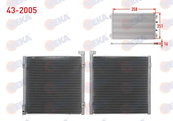 Klima Radyatörü Honda Civic VI 1.4İ-1.5İ-1.6İ 1995-2001 / Hr-V (Gh) 1.6 1999-2005 / Rover 400 (Rt) 416 Gsı-418 D 1995-2000 / 45 (Rt) 1.6-1.8 2000-2005