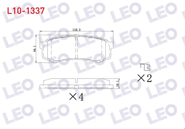 Fren Balata Arka Toyota Land Cruiser 90 (_J9_) 3.0 D 1996-2002 / 3.0 D-4D 1996-2002 / 3.0 TD 1996-2002 / Mitsubishi Pajero IV (V8w,V9w) 3.2 TD 2007-/ 3.2 Dı-D 2007-/ 3.8 V6 2007 -