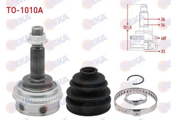 Aks Kafası Sol-Sağ On Dıs Toyota Corolla (_E10_) 1.3İ Ee101 ABS li 48 Dıs 26X23x56 Uzunluk 149.8mm 1992-1997