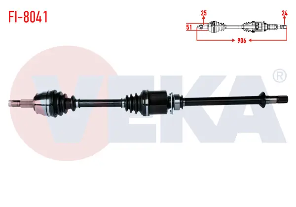 Komple Aks Sağ On Fiat Grande Punto (199) 1.3 Mjt 75 Hp Uzunluk 906mm 2012 -