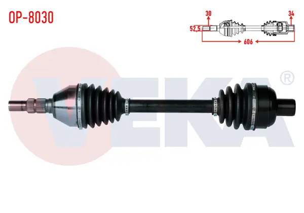 Komple Aks Sağ On Opel Insignia 1.6 T (A16let) M-T Uzunluk 606mm 2008 -