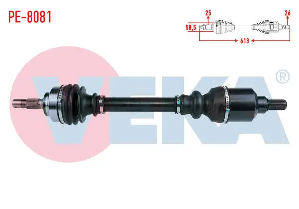 Komple Aks Sol Ön Peugeot 307 (3A / C) 1.6 A-T Uzunluk 613mm 2000-2007
