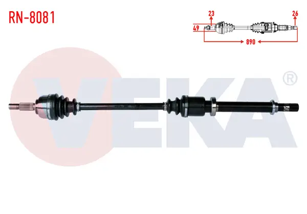 Komple Aks Sağ On Renault Clio III (Br0 / 1,Cr0 / 1) 1.2İ 16V Uzunluk 890mm 2005-2012