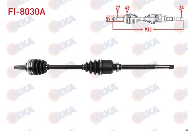 Komple Aks Sağ On ABS li 48 Dıs Uzunluk 935mm Fiat Scudo 1.9 D 1996-2006 / Citroen Jumpy 1.9 D 1994-2007 / Peugeot Expert 1.9 D 1996-2006