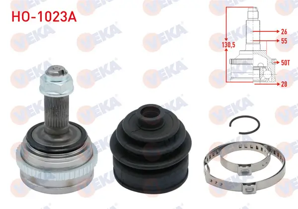 Aks Kafası Sol-Sağ On Dıs Honda Civic VI 1.4İ ABS li 50 Dıs 26X28x55 Uzunluk 129,4 mm 1995-2001