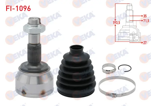 Aks Kafası Sol-Sağ On Dıs Fiat Ducato (250) 2.2 Mjt Dıstan Segmanlı 35X27x71,5 Uzunluk 193,5 mm 2006-2014