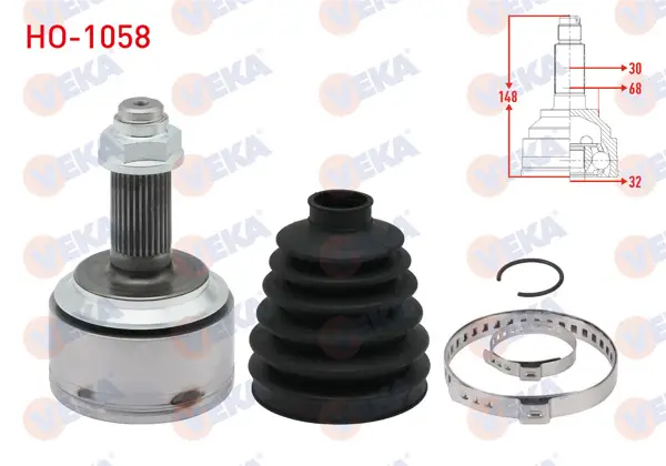 Aks Kafası Sol-Sağ On Dıs 30X32x68 Uzunluk 148mm Honda Cr-V III 2.0 I-Vtec A-T 2006-2012