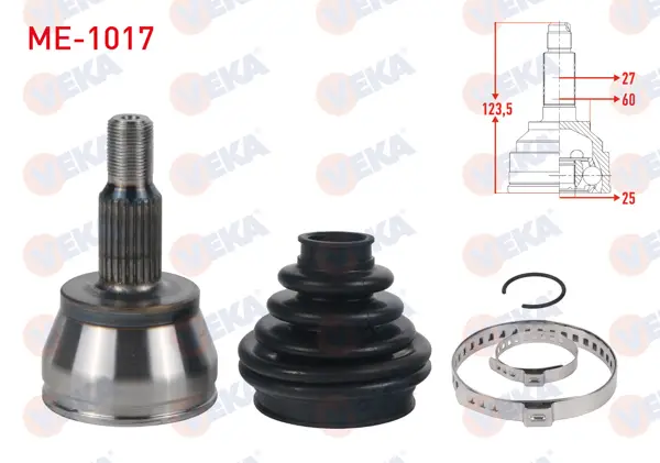 Aks Kafası Sol-Sağ On Dıs Mercedes A Serisi (W169) A150-A160-A180-A180 CDI 27X25x60 Uzunluk 123,5mm 2004-2012