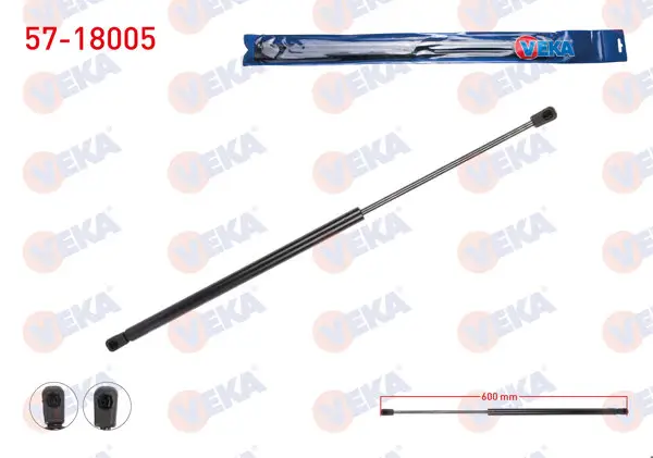 Bagaj Amortisörü 600mm / 670N Citroen Nemo 2007-/ Fiat Fiorino (225) 2007-/ Peugeot Bipper (Aa) 2008-