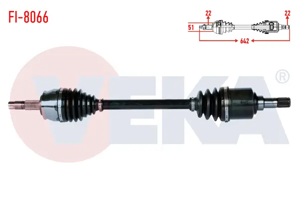 Komple Aks Sol Ön Uzunluk 642mm Fiat Linea 1.4 2007-/ Fiorino 1.4İ 2007-/ Citroen Nemo 1.4İ 2007-/ Peugeot Bipper 1.4İ 2008-/ Grande Punto (199) 1.2 Mpı 2005-2012 / M-T