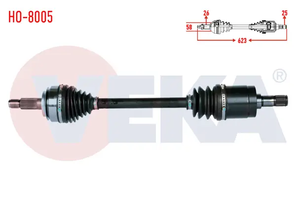 Komple Aks Sol Ön Honda Civic VIII 1.6 A-T Uzunluk 623mm 2005-2012