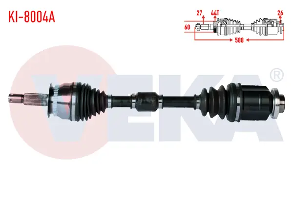 Komple Aks Sağ On Kia Cerato (Ld) 1.6 CRDI M-T ABS li 44 Dıs Uzunluk 588mm 2004-2012