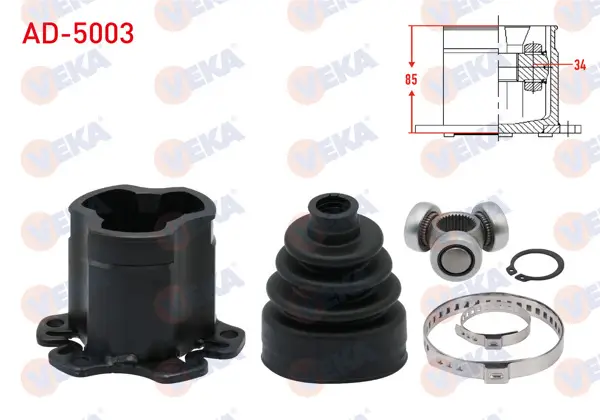 Aks Kafası Sol-Sağ On Ic 34X85 Uzunluk 85mm A4 1.8 T-2.0-1.9 TDI-2.5 TDI 00-04 / A4 1.8 T-2.0 TFSI-2.0 TDI-1.9 TDI 04-08 / A6 2.0 TFSI-2.0 TDI-3.0 TDI-3.0 TFSI-2.4-2.7 TDI 04-11 / A8 4.2-3.0 TDI 03-10