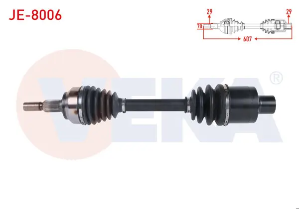 Komple Aks Sağ On Uzunluk 607mm Jeep Grand Cherokee III (Wh,Wk) 3.0 Crd 2005-2010 / Commander (Xk) 3.0 Crd 2005-2010