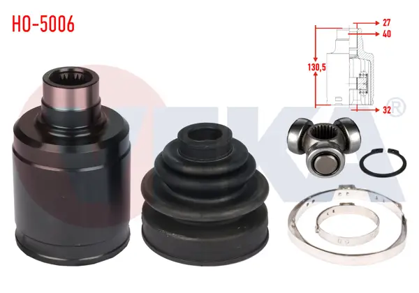 Aks Kafası Sol-Sağ On Ic Honda Civic VI 1.6İ 27X32x40 Uzunluk 130,50 mm 1995-2001