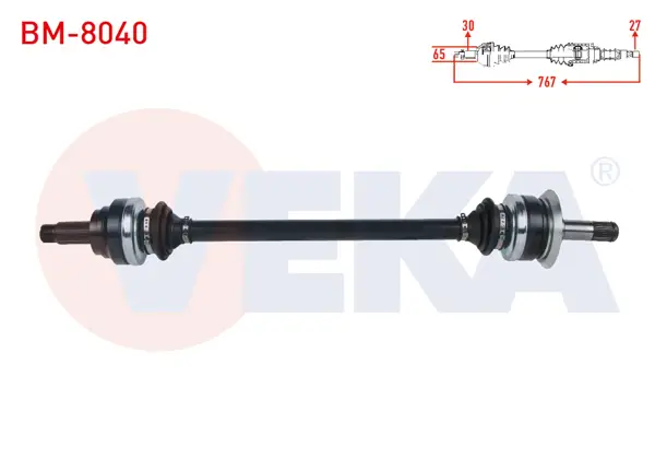 Komple Aks Sol Arka Uzunluk 767mm BMW (F10) 520 D / 520 İ / 525 D / 525 D X Drıve / 528 İ 2010 -